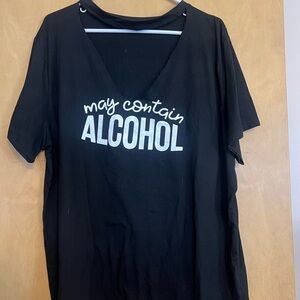 SHEIN Black Tee with White Graphic Text